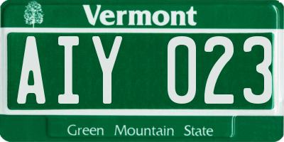 VT license plate AIY023
