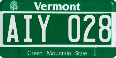 VT license plate AIY028