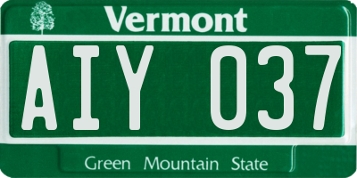 VT license plate AIY037