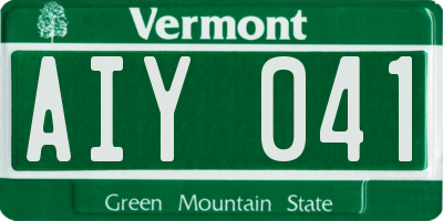 VT license plate AIY041