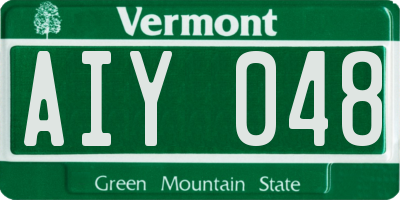 VT license plate AIY048
