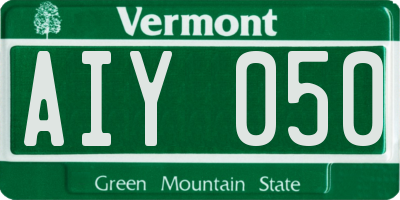 VT license plate AIY050