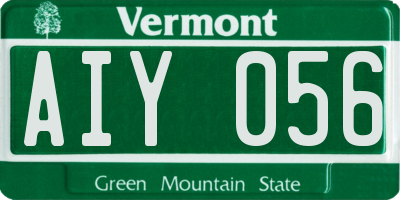 VT license plate AIY056