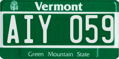 VT license plate AIY059