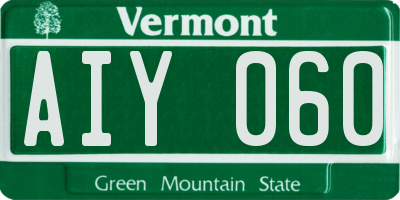 VT license plate AIY060