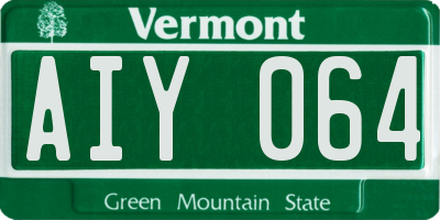 VT license plate AIY064
