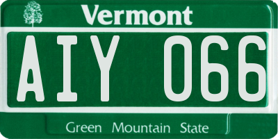 VT license plate AIY066