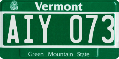 VT license plate AIY073