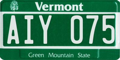 VT license plate AIY075