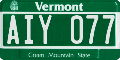 VT license plate AIY077