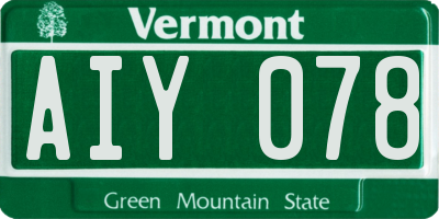 VT license plate AIY078