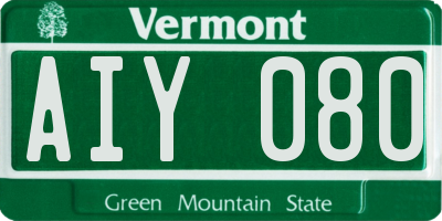 VT license plate AIY080
