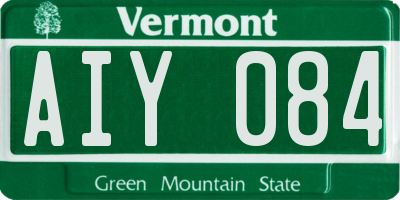 VT license plate AIY084