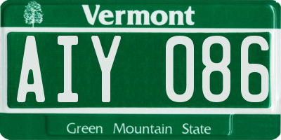 VT license plate AIY086