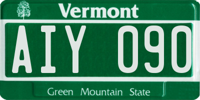 VT license plate AIY090