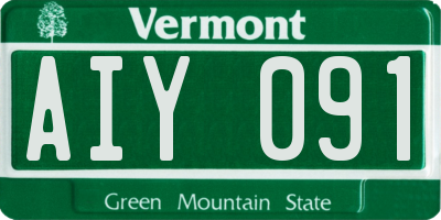 VT license plate AIY091