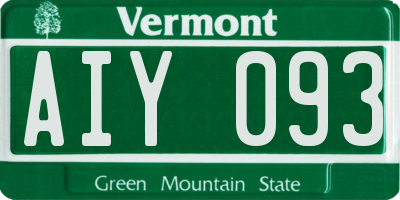 VT license plate AIY093