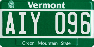 VT license plate AIY096