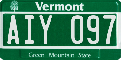 VT license plate AIY097