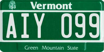 VT license plate AIY099
