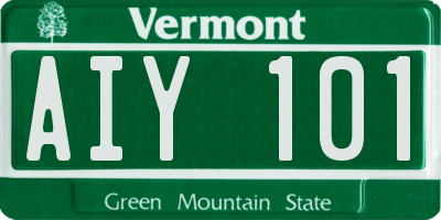 VT license plate AIY101