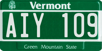 VT license plate AIY109