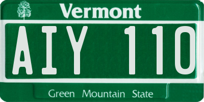 VT license plate AIY110