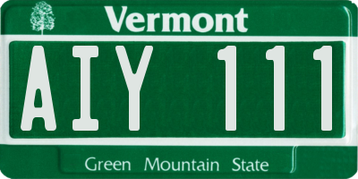 VT license plate AIY111