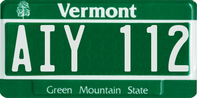 VT license plate AIY112