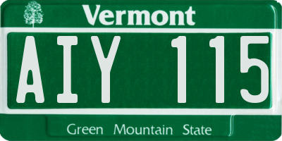 VT license plate AIY115