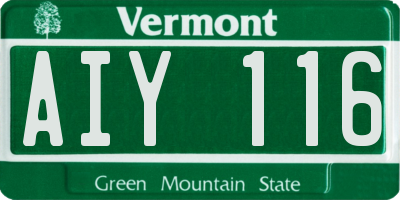 VT license plate AIY116
