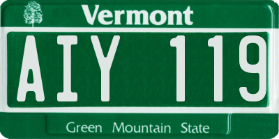VT license plate AIY119