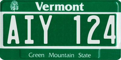 VT license plate AIY124