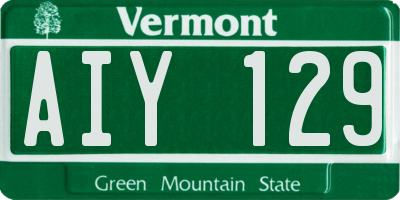 VT license plate AIY129
