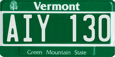 VT license plate AIY130