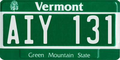 VT license plate AIY131