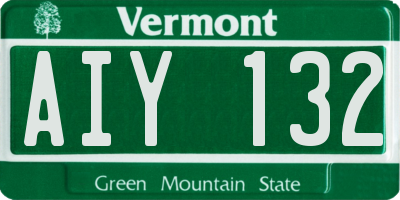 VT license plate AIY132
