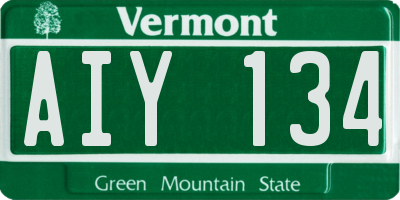VT license plate AIY134