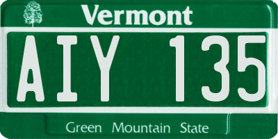 VT license plate AIY135
