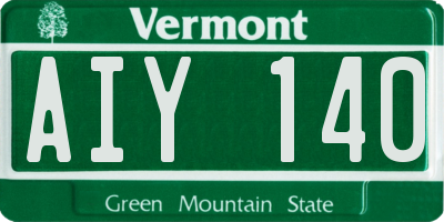 VT license plate AIY140
