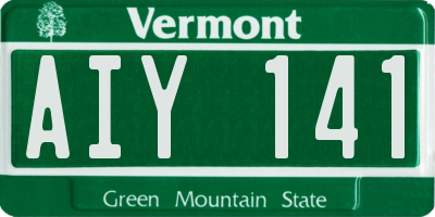 VT license plate AIY141