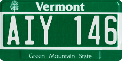 VT license plate AIY146
