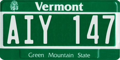 VT license plate AIY147