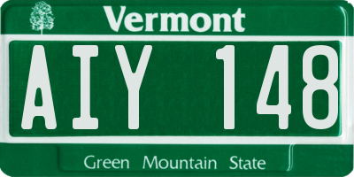 VT license plate AIY148