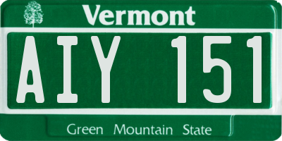 VT license plate AIY151