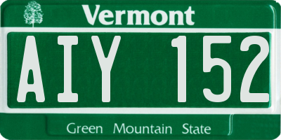 VT license plate AIY152