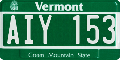 VT license plate AIY153
