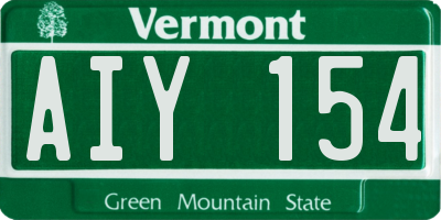 VT license plate AIY154