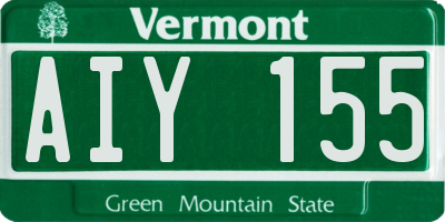 VT license plate AIY155