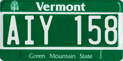 VT license plate AIY158